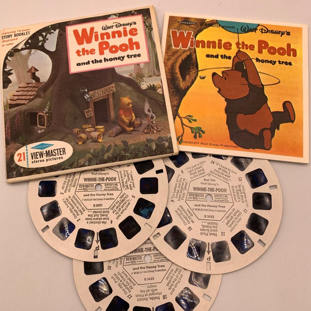 Vintage Winnie the Pooh and the Honey Tree View-Master 3 Reel Set With Booklet
